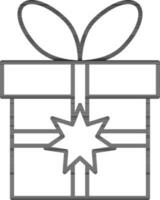 Gift box icon or symbol in line art. vector