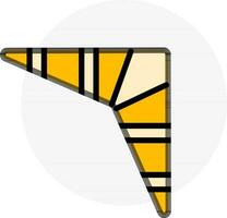 Isolated Boomerang icon in yellow and black color. vector