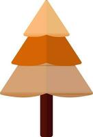 Xmas tree icon in orange and brown color. vector