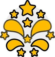 Illustration of Fireworks icon in yellow and black color. vector