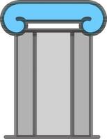 Blue and Gray Column icon in Flat style. vector