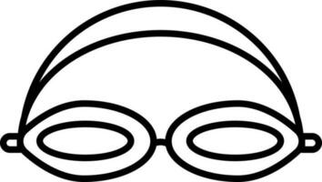 Eye mask icon in thin line art. vector