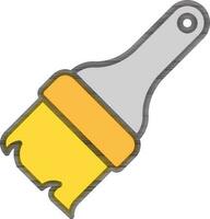 Isolated Paintbrush Icon in Yellow and Gray color. vector