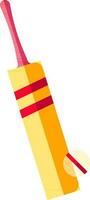 Cricket nat with ball icon in red and yellow color. vector