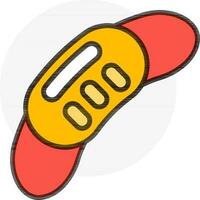 Kneed pad icon in red and yellow color. vector