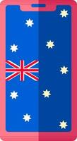 Australia Flag on smartphone screen icon in flat style. vector