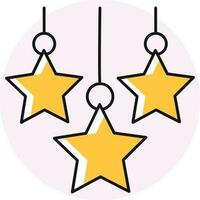 Hang star icon in yellow and black color. vector