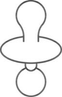 Isolated pacifier icon in thin line art. vector