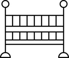 Black line art cradle icon in flat style. vector