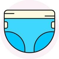 Isolated Panty icon in blue and yellow color. vector