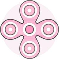 Isolated spinner icon in pink and white color. vector