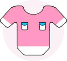 camisa o camiseta icono en rosado y blanco color. vector