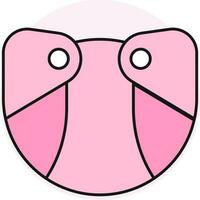 Diaper pant icon in pink color. vector