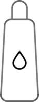 Drop on cosmetic bottle icon in line art. vector