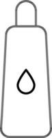 Drop on cosmetic bottle icon in line art. vector