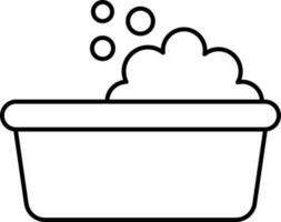 Line art bathtub icon in flat style. vector