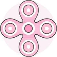 Isolated spinner icon in pink and white color. vector