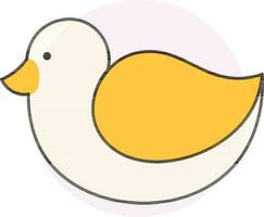 Duck bird icon in yellow color. vector