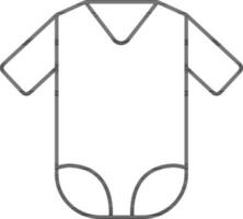Flat style bodysuit icon in black line art. vector