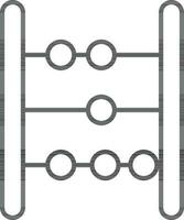 Illustration of Abacus icon in thin line art. vector
