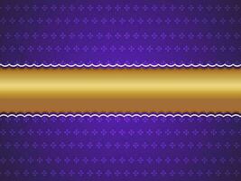 Glossy golden stripe on purple floral seamless abstarct pattern background. vector