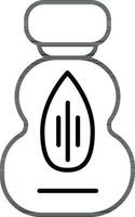 Oil bottle icon in thin line art. vector