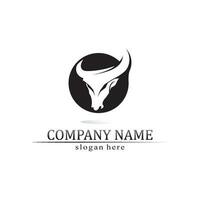 Bull and cow animal, logo and vector horn and buffalo logo and symbols template icons app