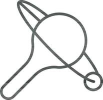 Flat style Rattle icon in line art. vector