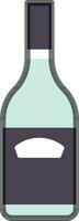 Champagne Bottle icon in light green and purple color. vector