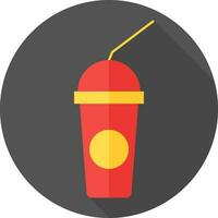 Disposable drink glass icon in yellow and red color. vector