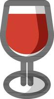 Copa de vino icono en rojo y blanco color. vector