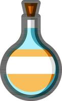 Flat style liquid in round bottle icon or symbol. vector