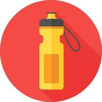 Water bottle icon in yellow color on red background. vector