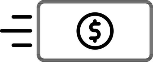 Black line art illustration of Money Send icon. vector