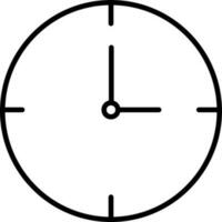 Clock icon or symbol in black line art. vector