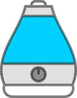 gris y azul humidificador icono en blanco antecedentes. vector