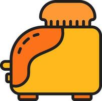 Flat Style Toaster Icon in Orange Color. vector