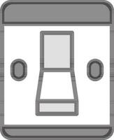 Gray and White Electric Switch Icon in Flat Style. vector