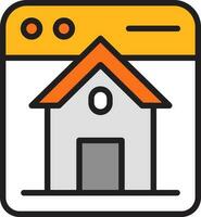 Flat Style Homepage Icon in Gray and Orange Color. vector