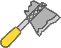 Isolated Axe Icon in Yellow and Gray color. vector