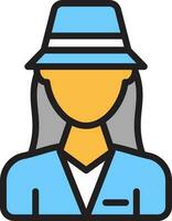 Vector illustration of Faceless Archaeologist Woman.