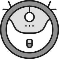 Robotic Vacuum Cleaner icon in Gray Color. vector