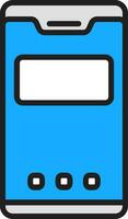 Blue and White Smartphone Icon in Flat Style. vector