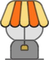 Illustration of Table Fan icon in Gray and Orange Color. vector