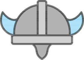 Viking Helmet Icon in Gray and Blue color. vector