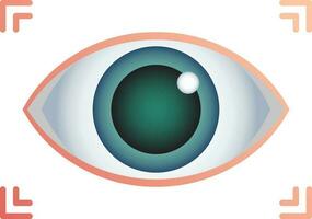 Flat style Eye scan icon or symbol. vector