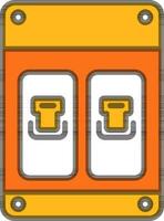 Circuit Breaker or MCB Icon in Orange and White Color. vector