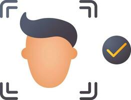 Vector illustration of Check or Apply face scan icon.