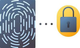 Flat style Fingerprint lock icon or symbol. vector