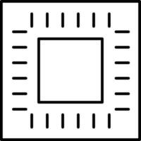 CPU or Processor chip icon in line art. vector